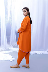 2-Pc Embriodered Peplum Frock With Tulip Shalwar CNP22-85